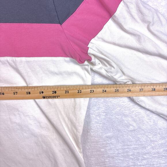 Marine Layer Men’s L/XL Jacob Pieced Crewneck Gray Pink Colorblock Retro Shirt - Picture 7 of 9